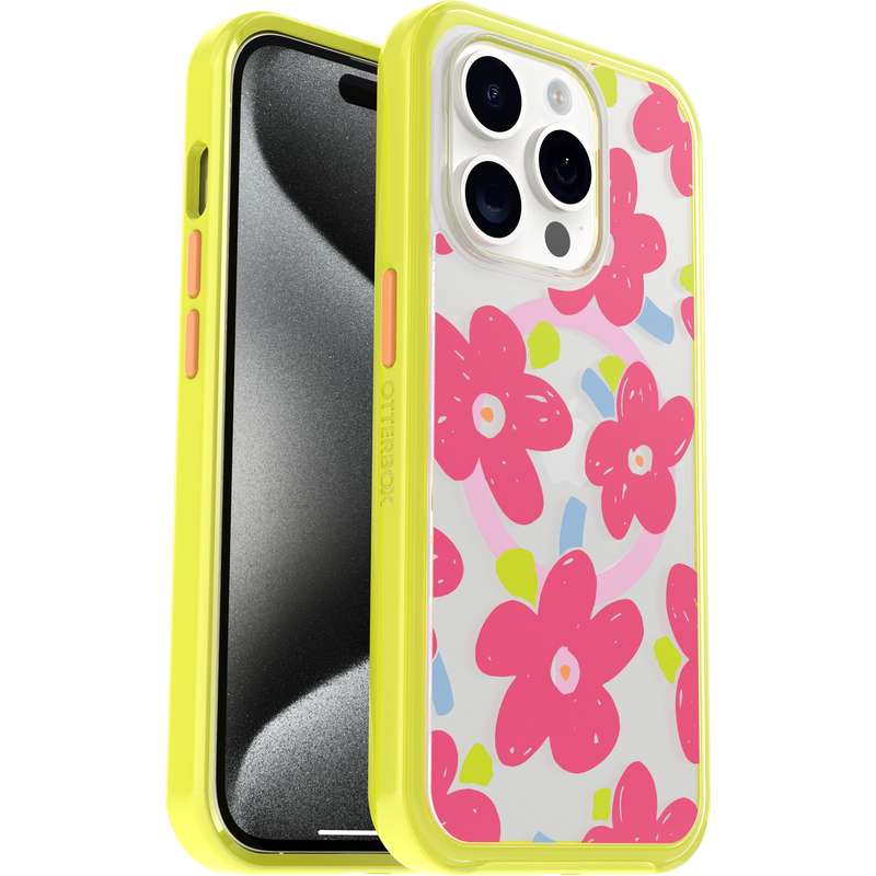 product image 1 - iPhone 15 Pro Case Symmetry Series Clear for MagSafe Fluttering Flora
