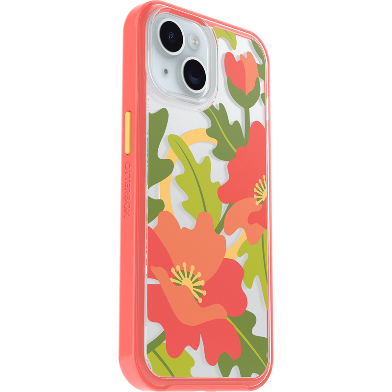 product image 3 - iPhone 15, iPhone 14, and iPhone 13 Case Symmetry Series Clear for MagSafe Fluttering Flora
